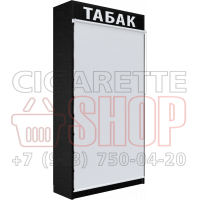Шкаф для электронных сигарет с рулонной шторкой и девятью уровнями полок в закрытом состоянии