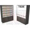 Шкаф торговый с синхронизированными дверями для электронных сигарет с пятью уровнями полки и подтоварной тумбой с распашными дверцами