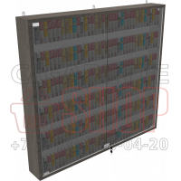 Витрина с креплением на стену для продажи электронных сигарет с тонировкой дверей 6 уровней полок
