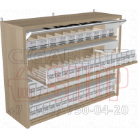 Диспенсер табачный с четырьмя синхронными створками в открытом состоянии