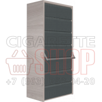 Шкаф диспенсер для продажи сигаретных изделий с синхронными композитными створками в закрытом состоянии