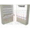 Сигаретный шкаф с шестью уровнями полок с синхронными створками и тумбой с распашными дверками